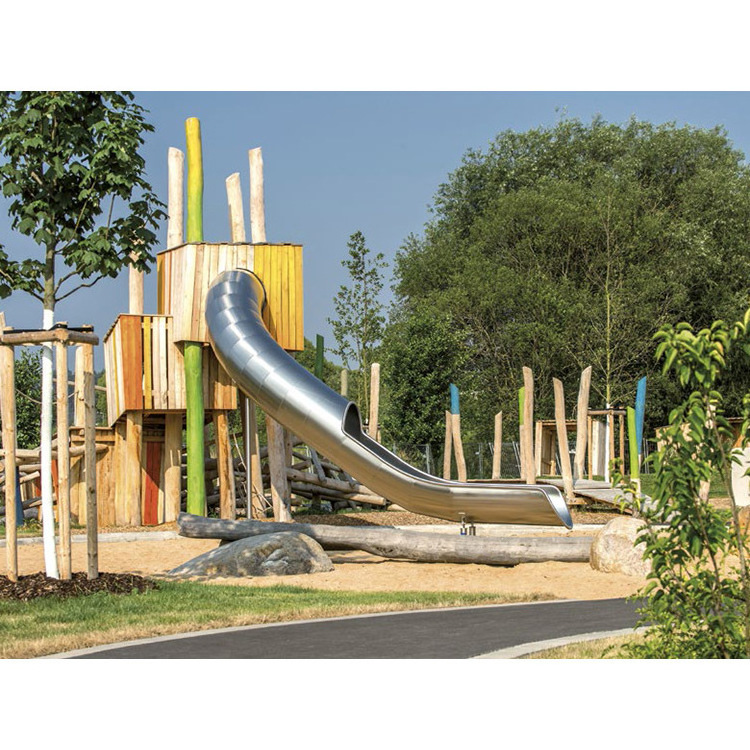 custom outdoor playground kids adults metal 304 stainless steel tube slide plastic slide with wholesale price