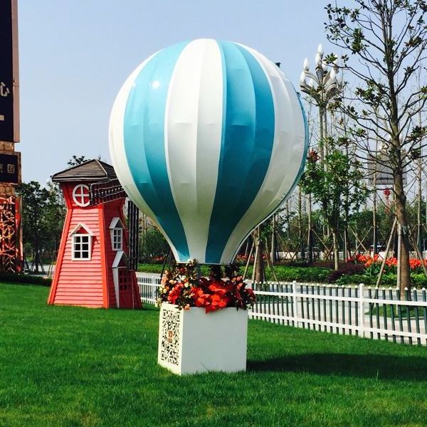 giant hot air balloon props life size fiberglass hot air balloon statue for event decoration