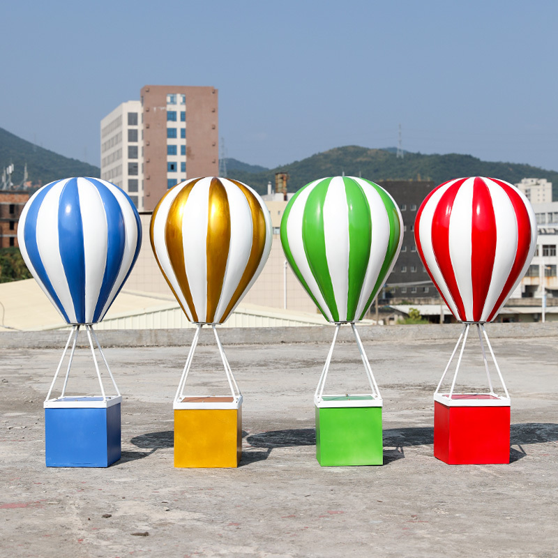 Fiberglass hot air balloon statue resin hot air balloon props for mall store outdoor decoration