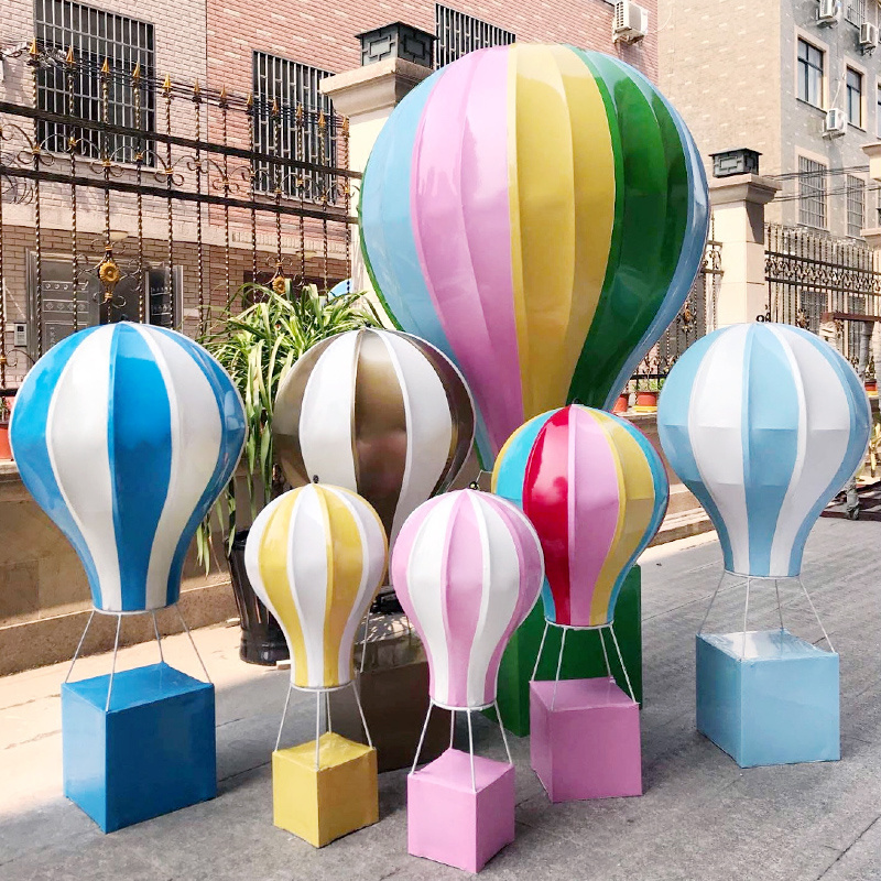 Fiberglass hot air balloon statue resin hot air balloon props for mall store outdoor decoration