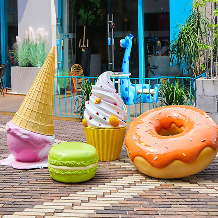 life size food model resin ice cream cone statue for restaurant decoration