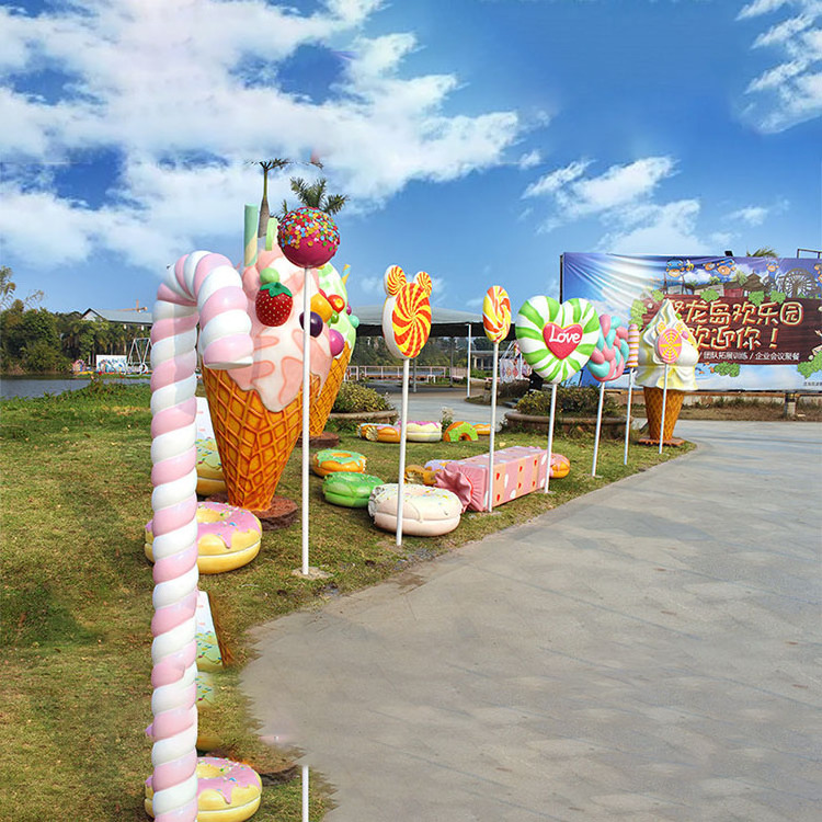 life size party display props resin hot air balloon props fiberglass flower statue for sale