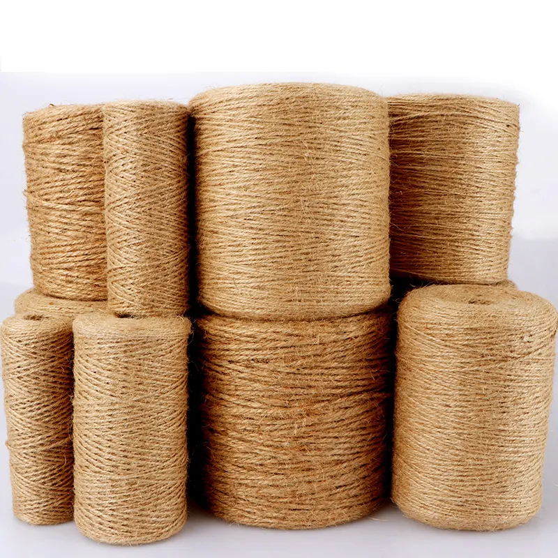 Factory Wholesale 3/4 Strand Natural Color Linen Sisal Jute Hemp Manila Twine Rope