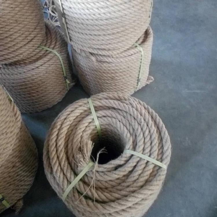 Factory Wholesale 3/4 Strand Natural Color Linen Sisal Jute Hemp Manila Twine Rope