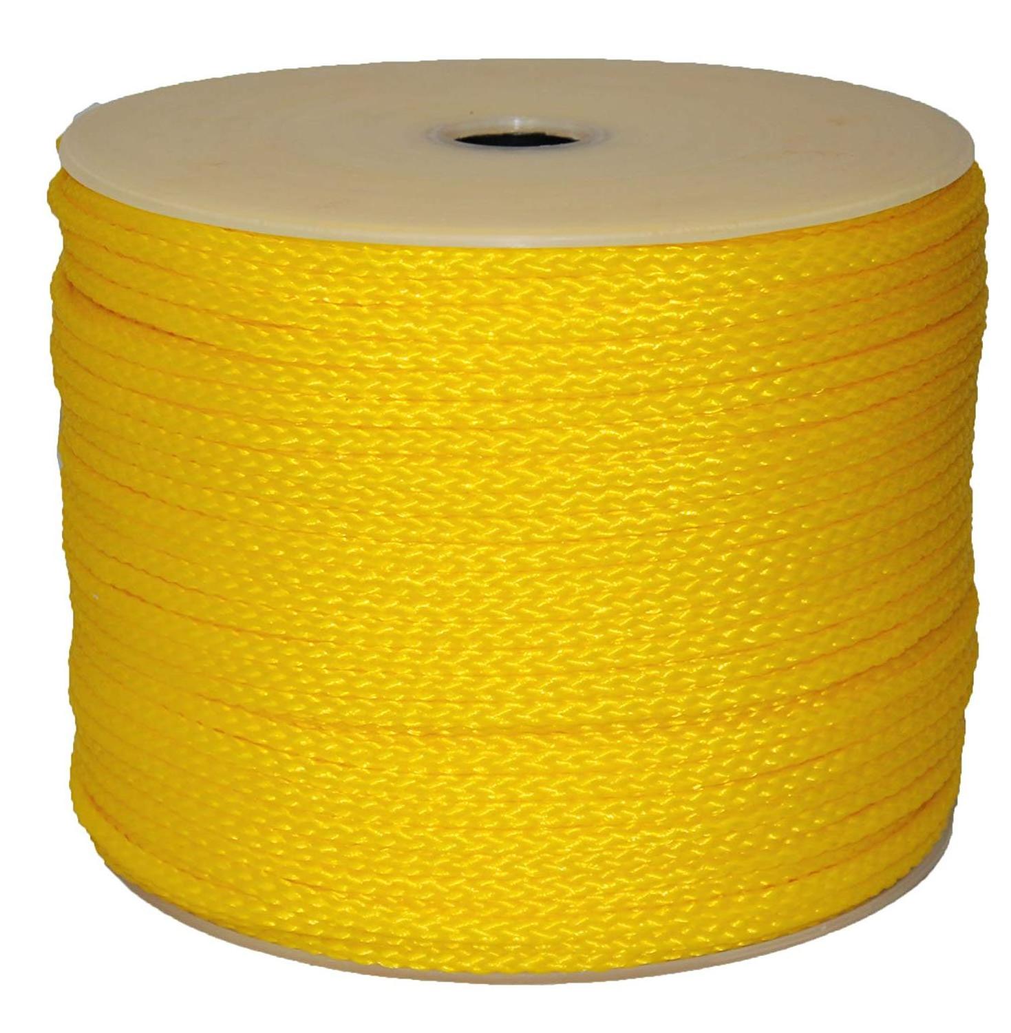 hollow braided polypropylene rope in custom colors, length in 25 lengths