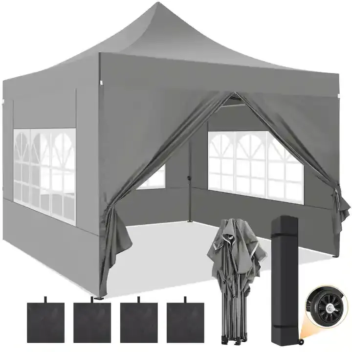 Top Sponsor Listing Outdoor Waterproof 3x6 Folding Tent 3x6m Pop Up Gazebo With 4sides And Window 3x3 Folding Custom Tent