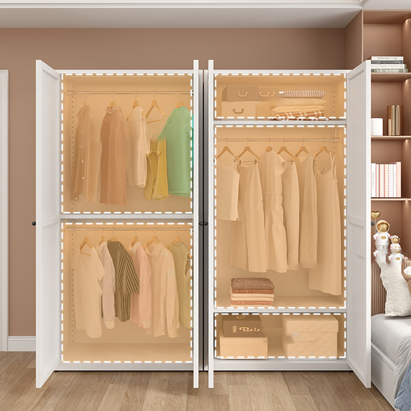 2024 New Arrival iron wardrobe simple design metal wardrobe  modular wardrobes bedroom closet cabinet armoire