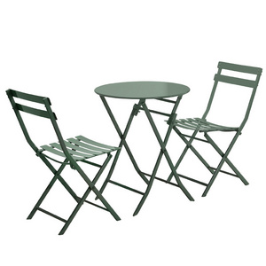 Garden Furniture Steel Chair and table  colorful Metal  chairs table Bistro Chair and table set