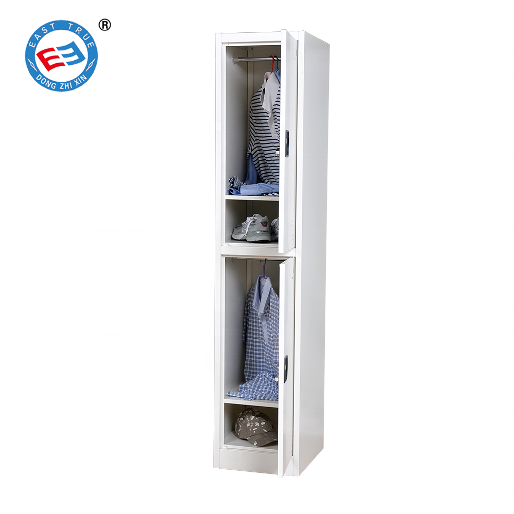 2 door lockers metal steel  single door 2 tier steel cabinet clothes locker with hanger rod