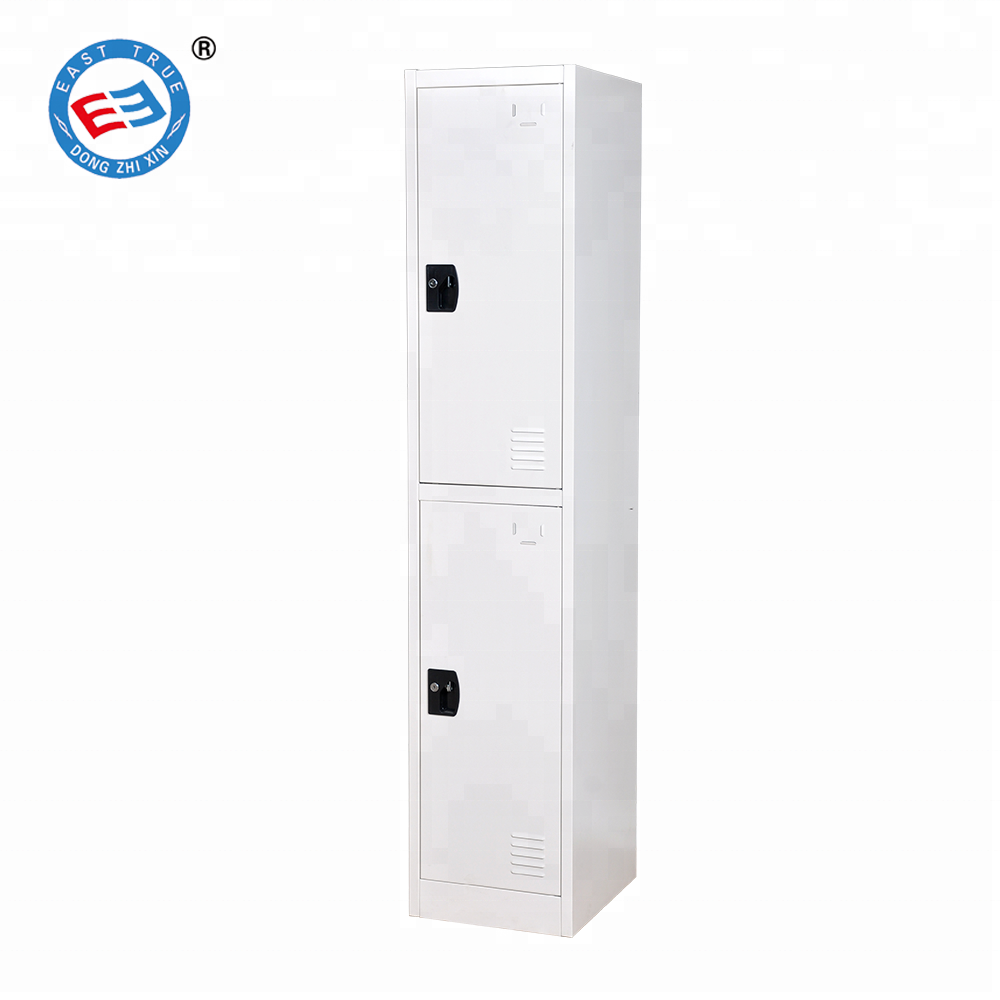 2 door lockers metal steel  single door 2 tier steel cabinet clothes locker with hanger rod