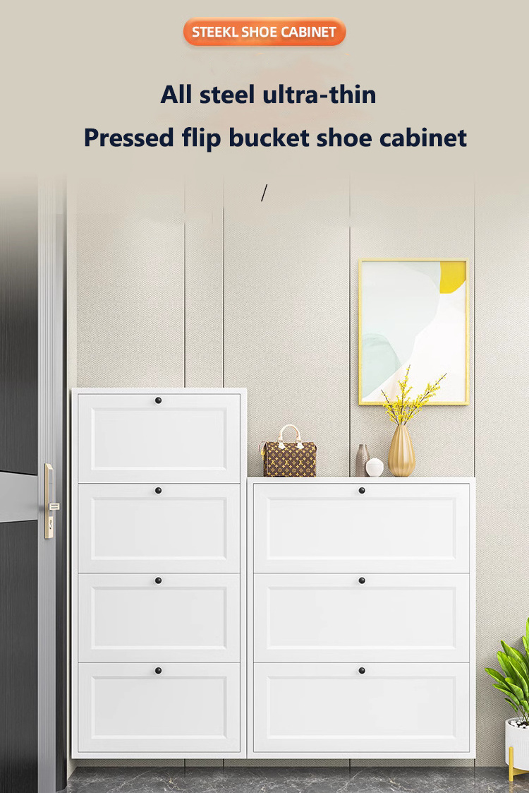 Home furniture wall mounted metal shoe rack shoe cabinet  Large Storage iron shoe rack Cabinet