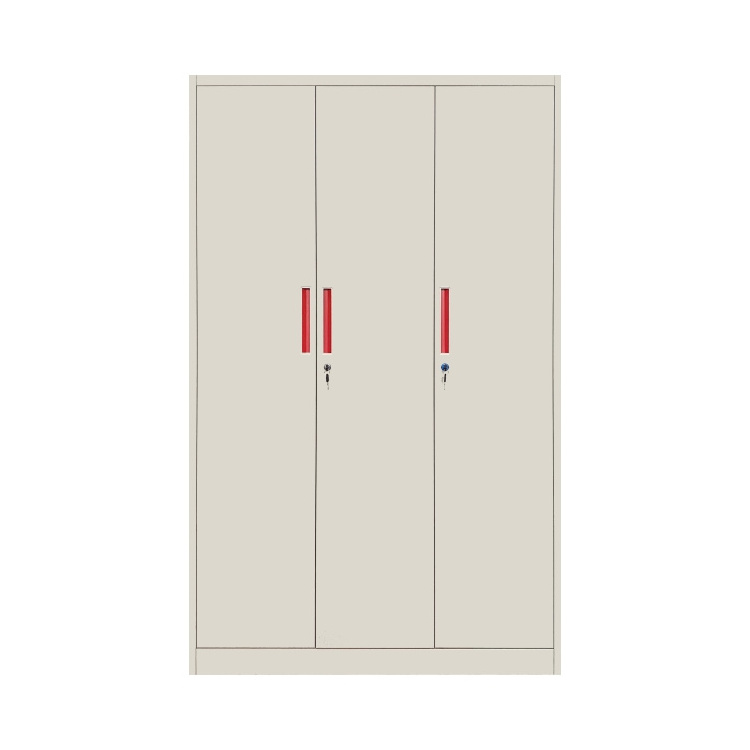 3 door wardrobe customized modern style clothes storage steel closet wardrobe