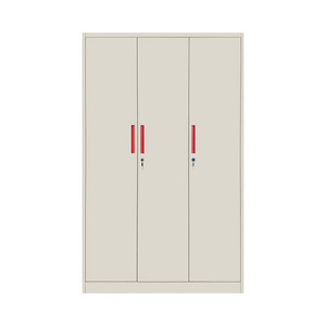 3 door wardrobe customized modern style clothes storage steel closet wardrobe