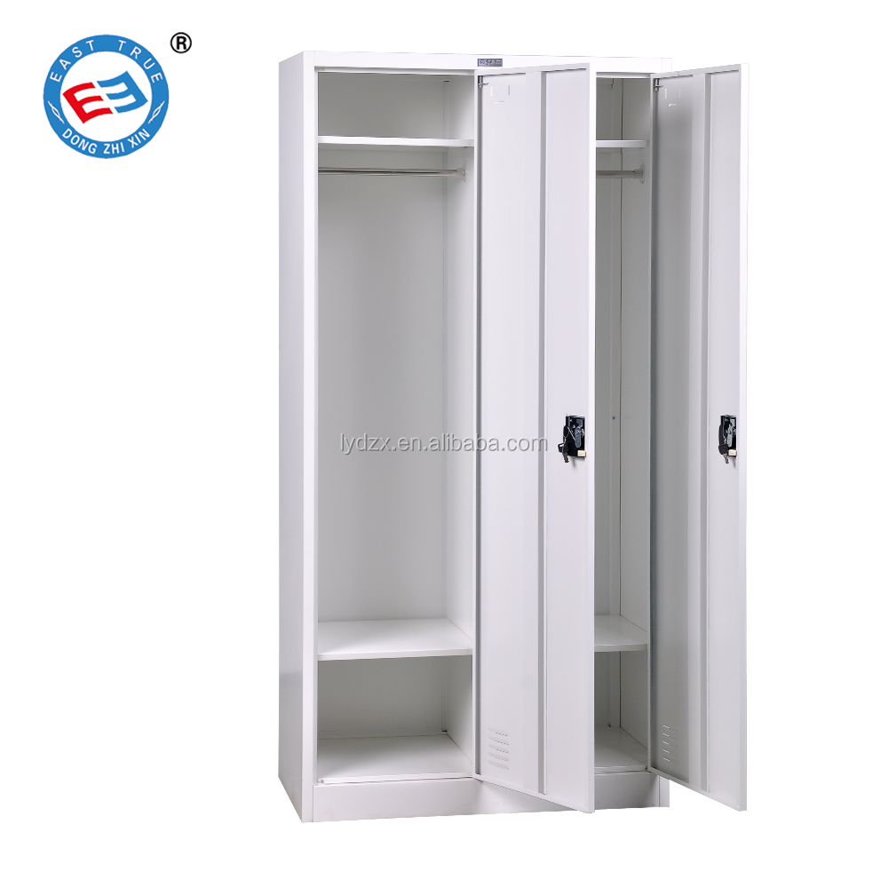 2 door lockers metal steel clothing cupboard  locker wardrobe cabinet Metal  locker with hanging rods