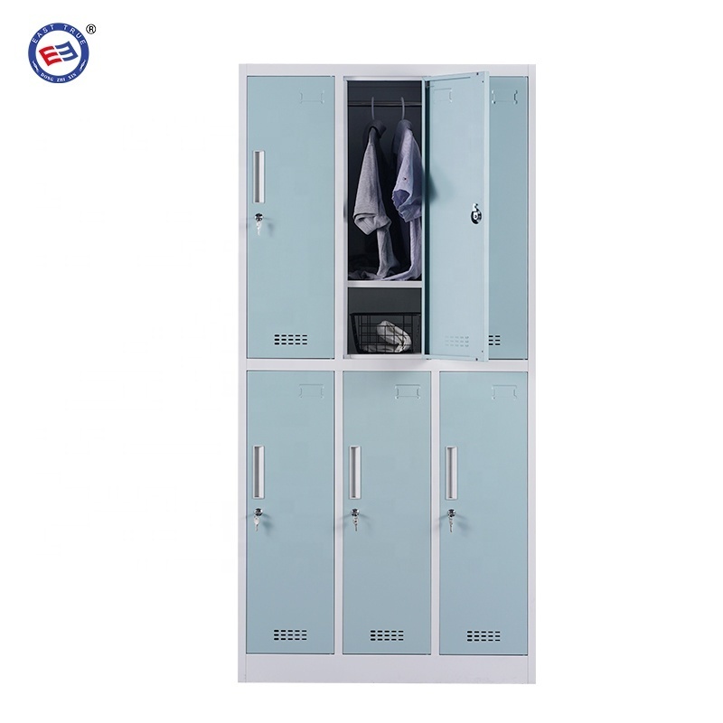 kabinet loker armario casier metal armadiet steel six doors locker cabinet metal storage lockers for changing room