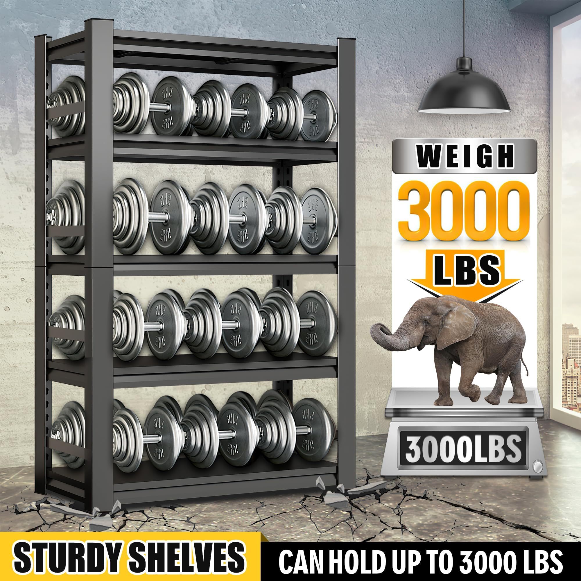 heavy Duty Boltless Adjustable 5 Layer Tier  Storage steel Shelf Rack Industrial Warehouse Store Home Garage Metal  Shelving