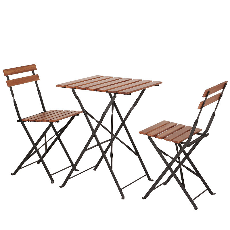 Garden Furniture Steel wood Chair coffee chairs table Bistro Set Metal Chair and table set