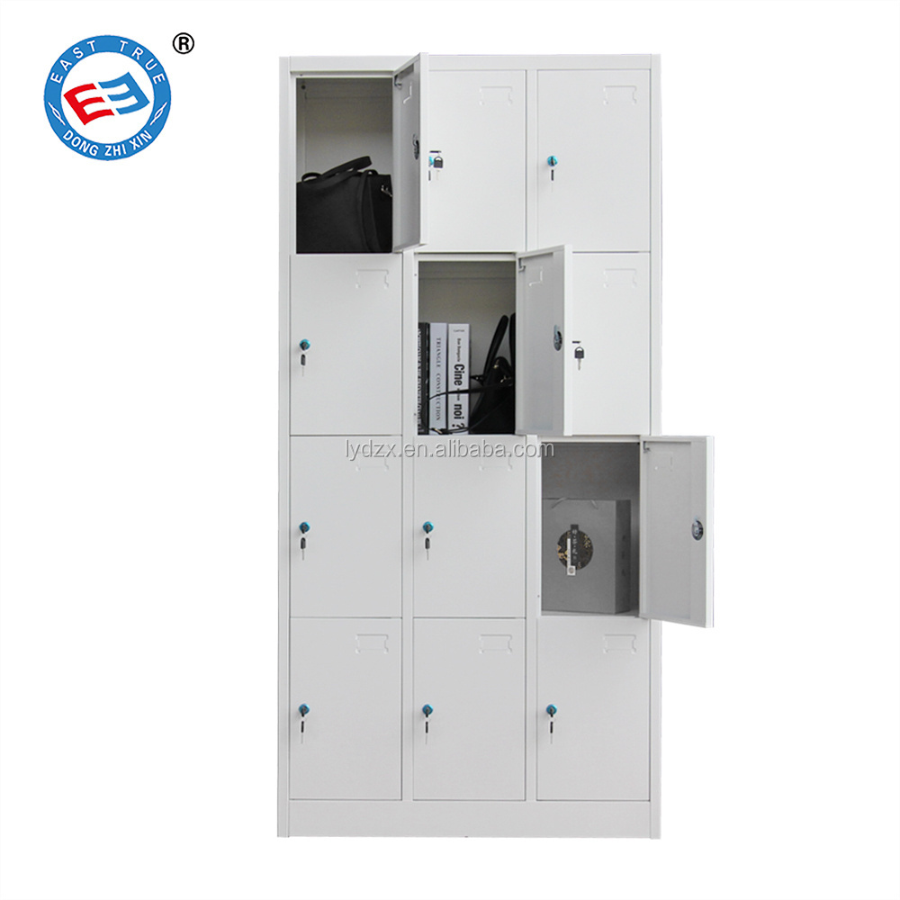 fireproof metal 12 door locker steel 12 compartment locker box locker for bag shoe storage