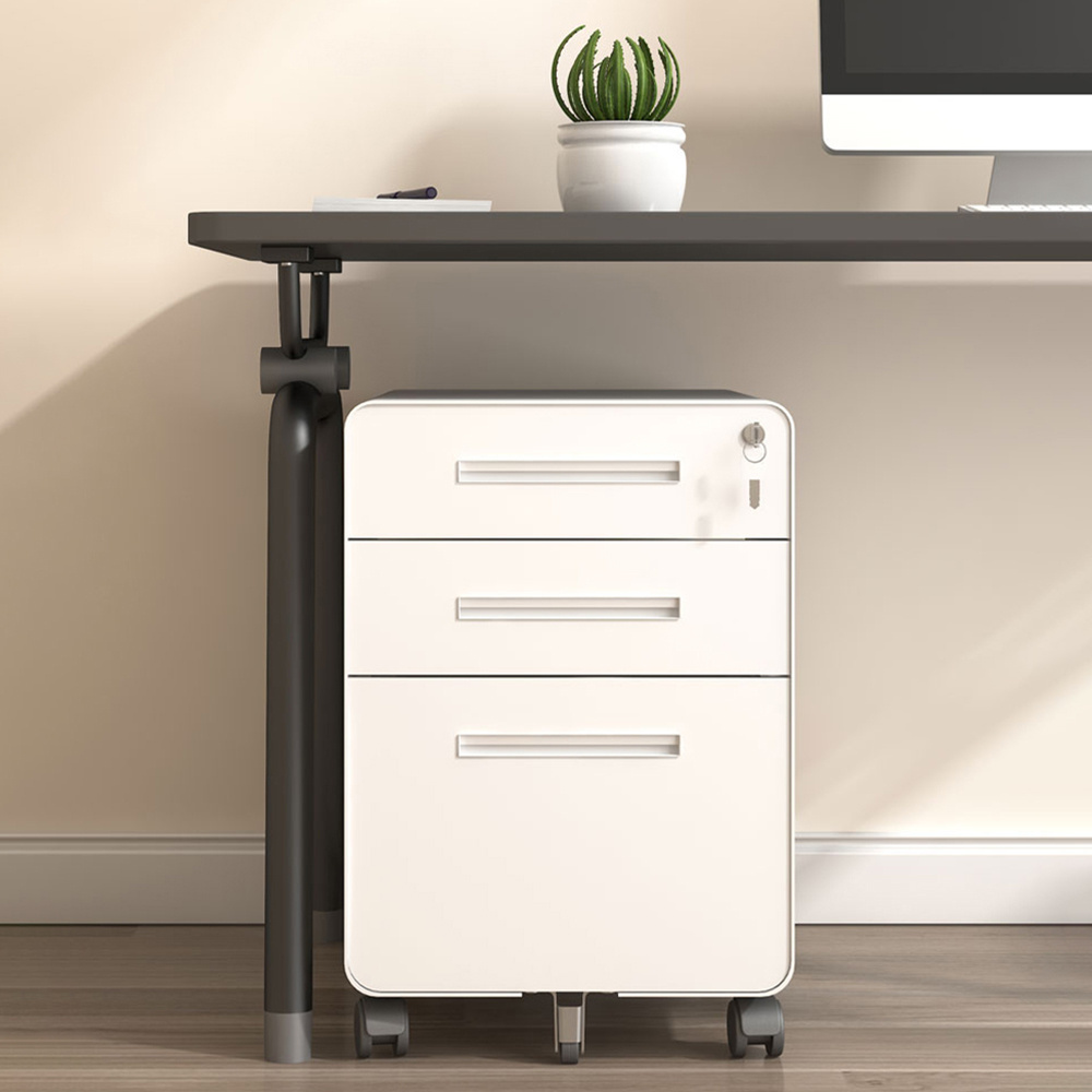 White 3 drawers metal office filing cabinet schrank locker  alacenas metalicas Mobile Pedestal with Digital Lock