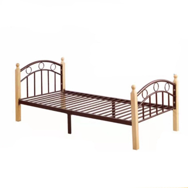 Single Queen King Dorm Adult Student Metal Bed Frame adult Loft bed for School Home Hotel