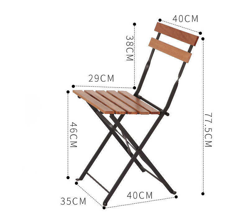 Garden Furniture Steel wood Chair coffee chairs table Bistro Set Metal Chair and table set