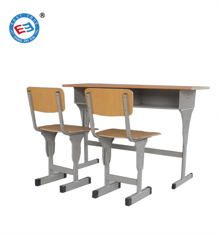 Wholesale Cheap classroom university student bench attached double seat school desks and chairs