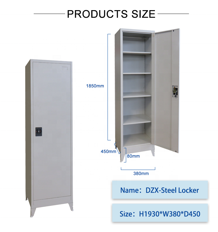 Wholesale metal clothes cabinet single iron school locker steel staff luggage locker