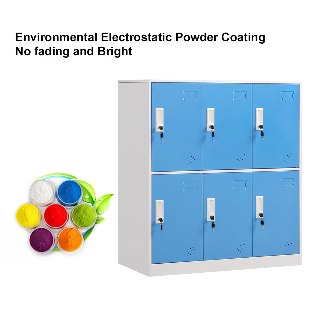 6 Door School steel  Lockers for Hostels Low Moq Metal locker Cabinet