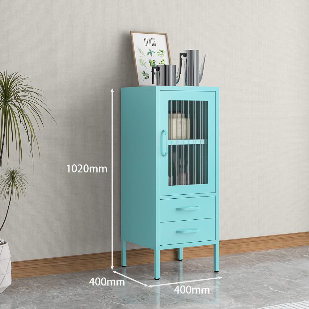 Nordic iron bookcase Combination cabinet glass mesh door display cabinet metal cupboards High Foot sundries storage cabinet