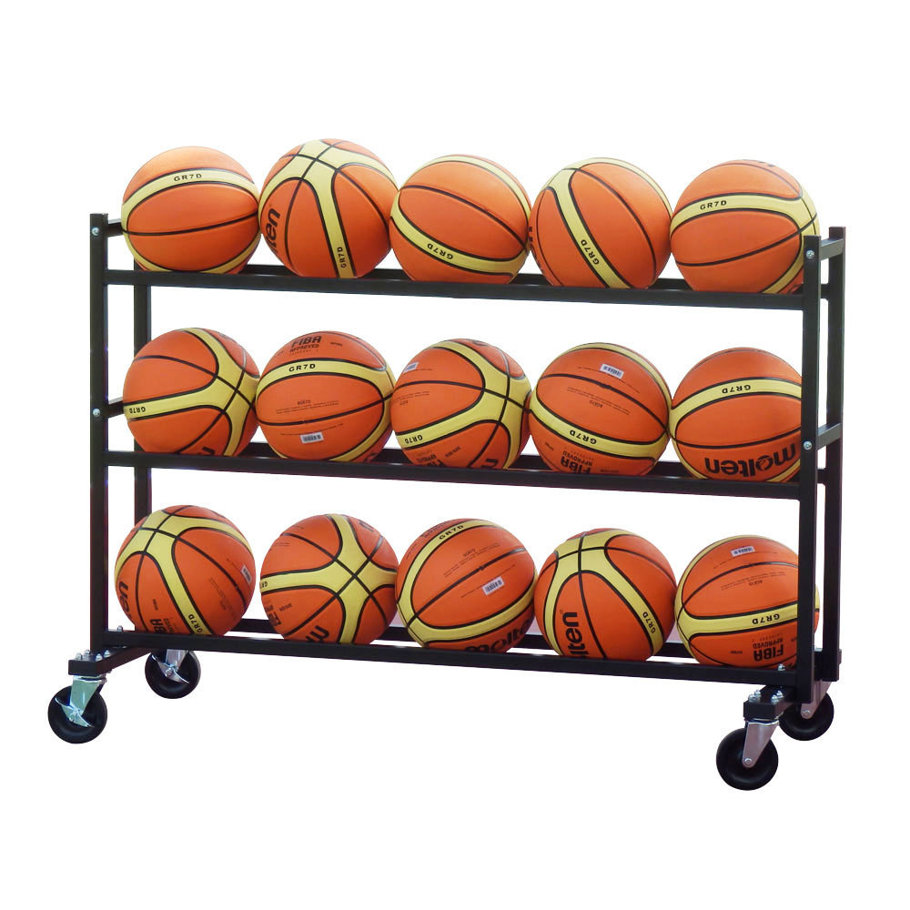 3 Tier Basketball  wheels Rack Storage  Hold 15 Ball