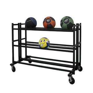 3 Tier 30 Ball metal Rack Basketball Ball Storage Cart