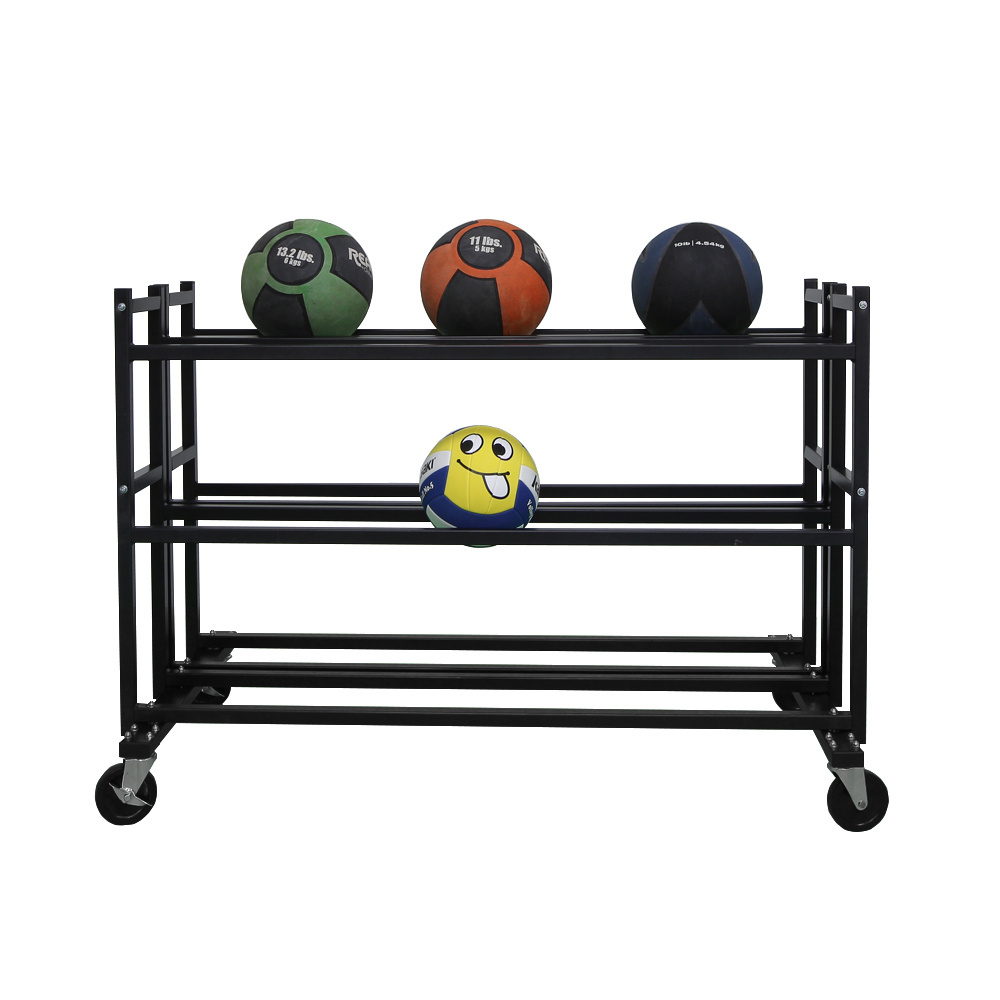 3 Tier 30 Ball metal Rack Basketball Ball Storage Cart