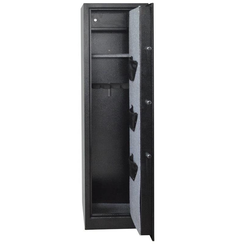 gun safe cabinet storage for weapons hot sale hidden fireproof gun safe treadlock digital fingerprint keys lock design gun safe