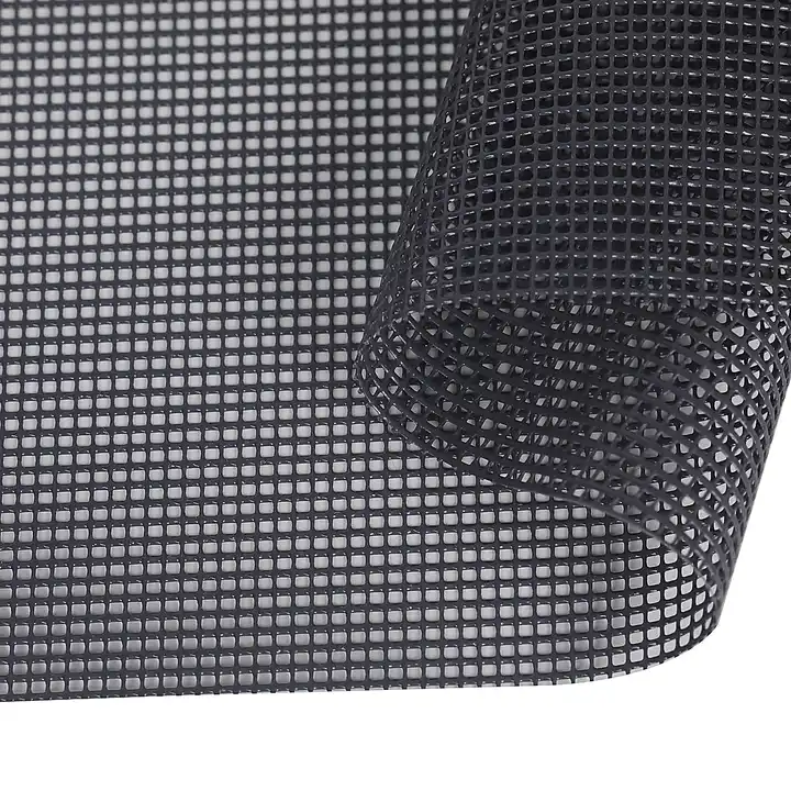 250GSM Black PVC Coated Woven Polyester Mesh Fabric for Cat Bags Pet Carriers