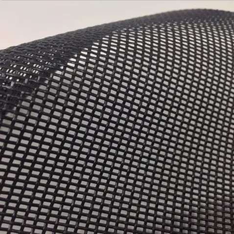 250GSM Black PVC Coated Woven Polyester Mesh Fabric for Cat Bags Pet Carriers