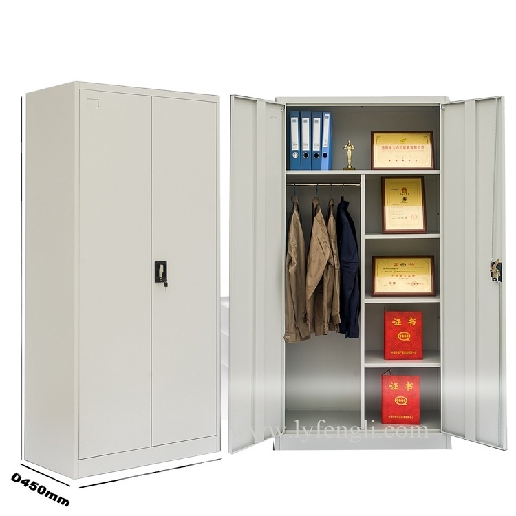 Factory Direct Chinese Whole Office furniture 2 Door Metal wardrobe Clothes Closet