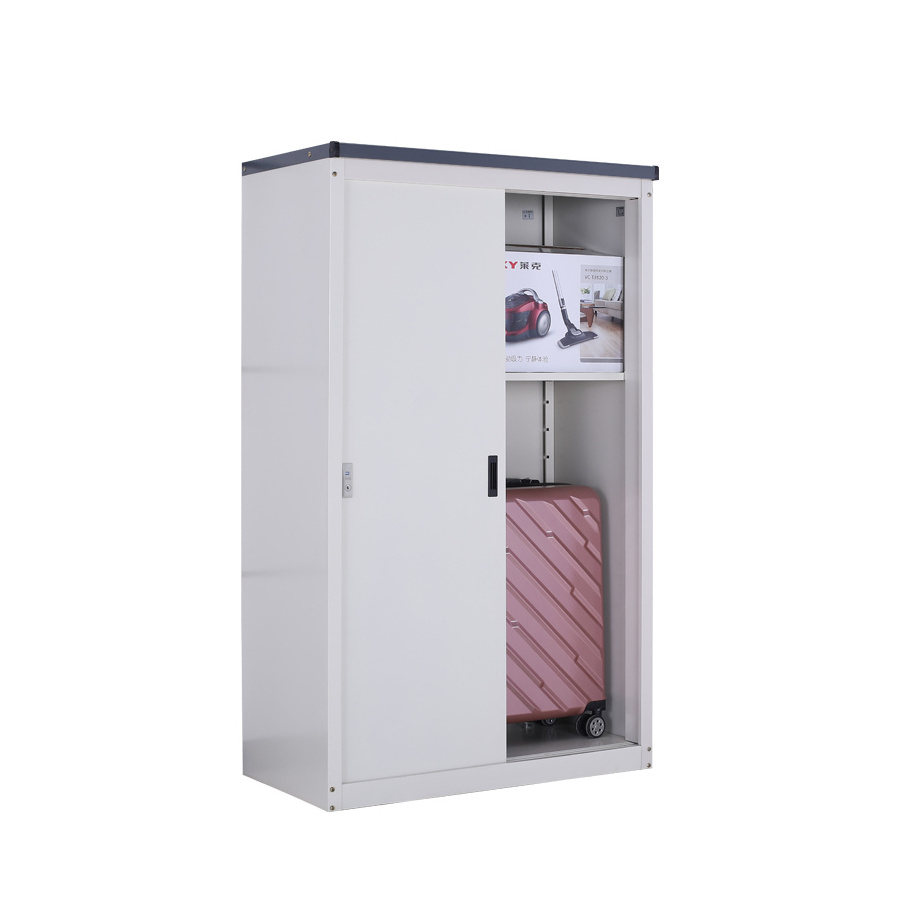 Waterproof outdoor Balcony wardrobe locker Sliding Door Metal Balcony Storage Cabinet  Closet