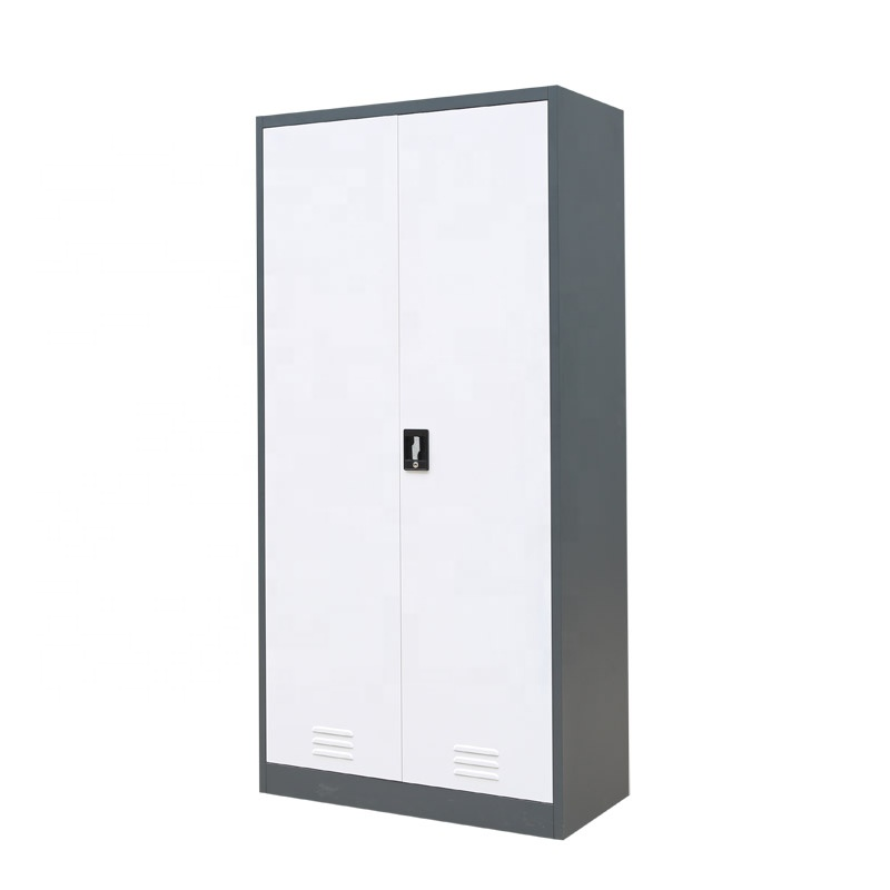 Office Furniture Steel 2 Door Janitorial Storage Cupboard Metal Dirty and Clean Cabinet