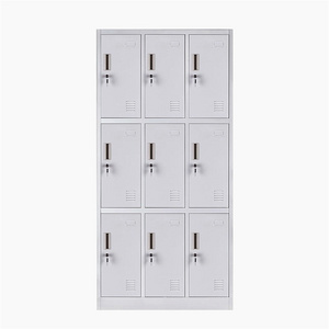 Steel Locker Metal Wardrobe Modern Wardrobes 9 Door Key Lock Pad Lock Customized for Gym Use School Factory Sale