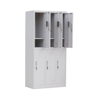 Metal Staff Work Clothes Storage Locker Cabinets Changing Room Use 6 Door Steel Locker