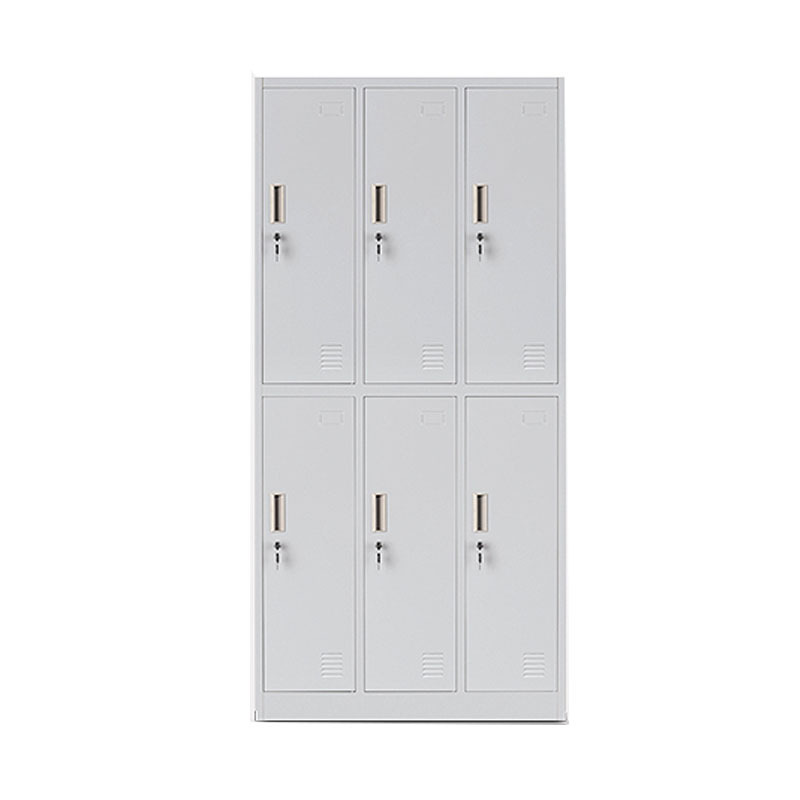 Metal Staff Work Clothes Storage Locker Cabinets Changing Room Use 6 Door Steel Locker