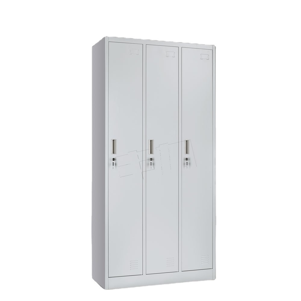 Modern Wardrobe Bedroom Adults Kids Use Plastic Handles wholesale Steel 3 Door Metal Wardrobes Door Locker Closet