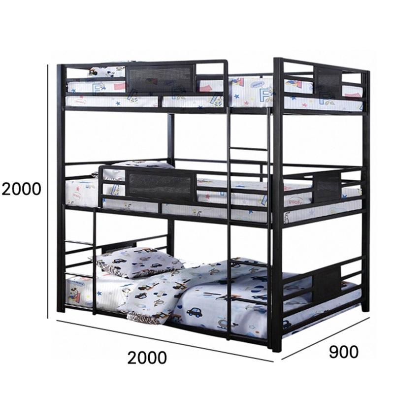 China Manufacturer Dormitory Adult or Children Loft Bed Metal Triple Bunk Beds for sale