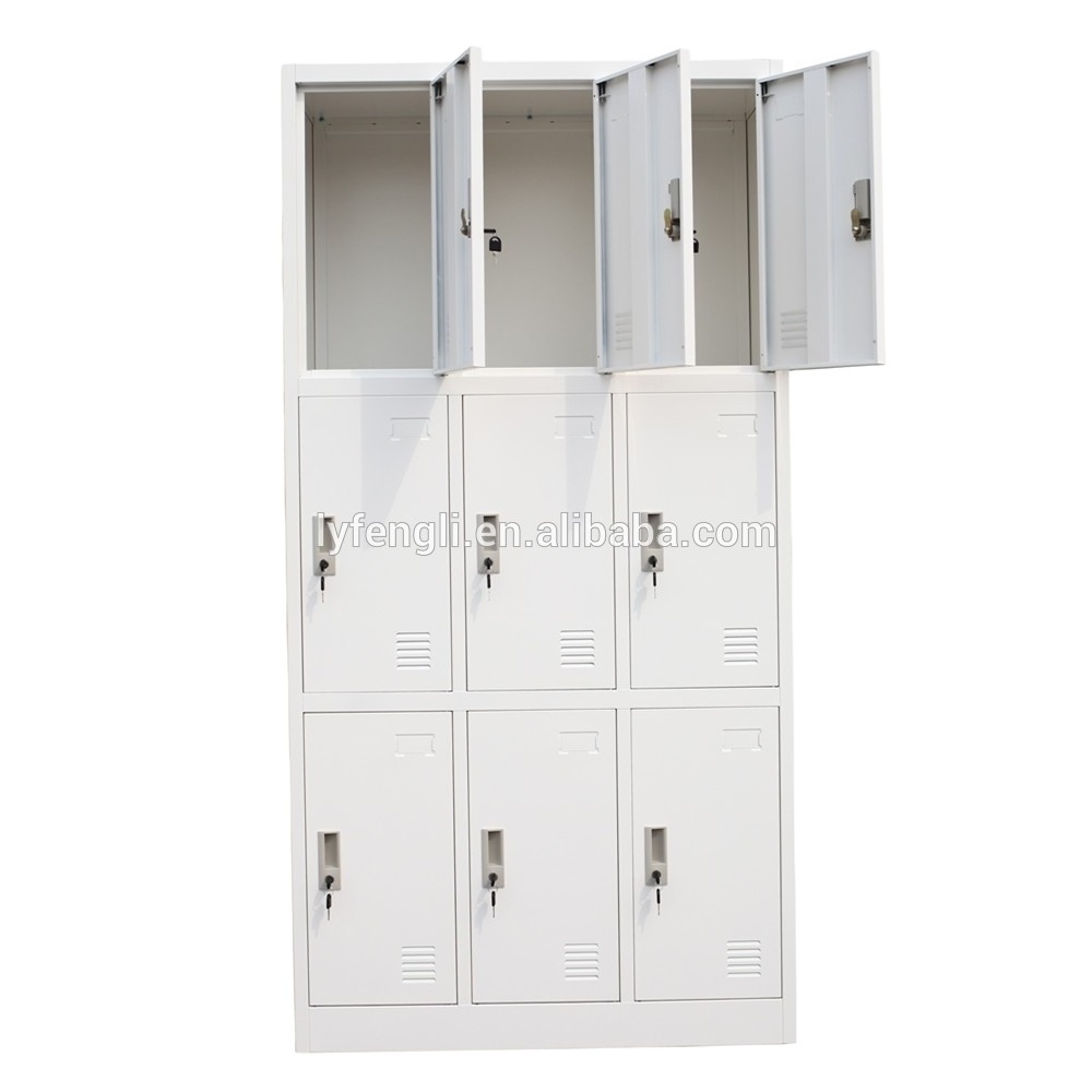 Sports Gym School 9 doors storage locker Garage Organizer Steel Cabinet Lockers Metal closet worker locker