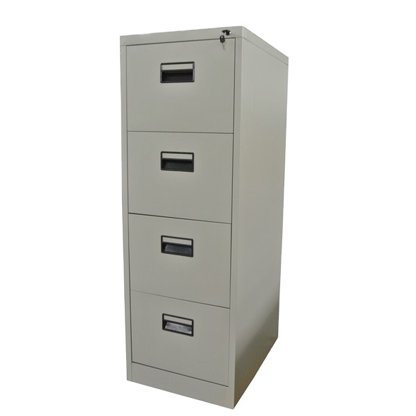 Office Equipment filing storage locker Plastic handle metal central lock system 4 drawer steel file cabinet