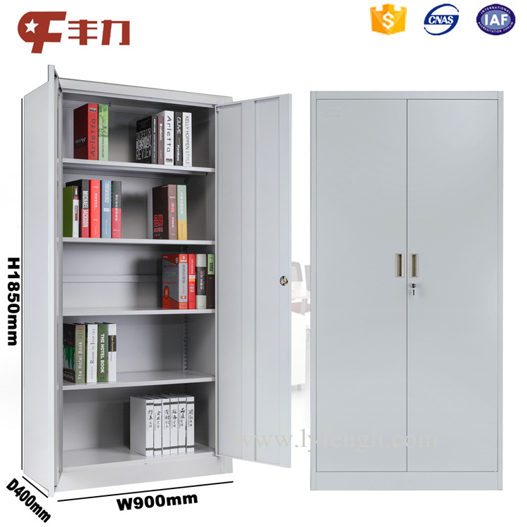 Swing 2 door Steel Cupboard Lockers double doors metal File Cabinet 4  Filing shelf