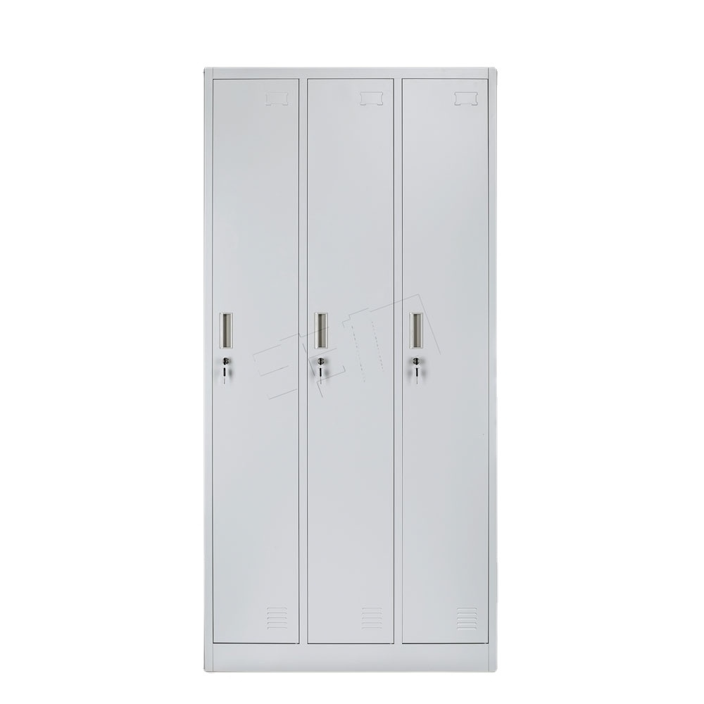 New Design 3 Door Bedroom Metal Storage Locker Wardrobe for Hanging Clothes