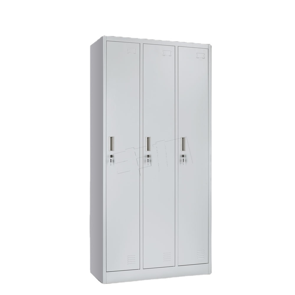 New Design 3 Door Bedroom Metal Storage Locker Wardrobe for Hanging Clothes