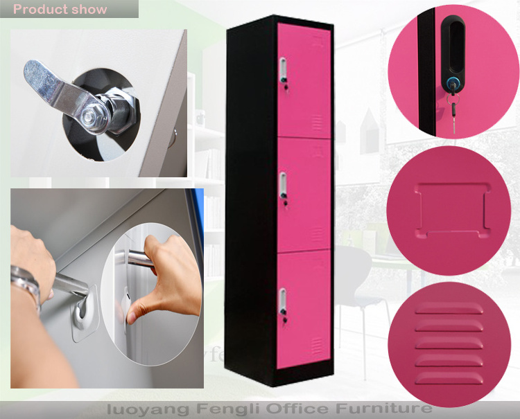 Knock Down Structure Flat Package Pink Metal Cabinet Locker 2 Door School Pink Lockers for sale