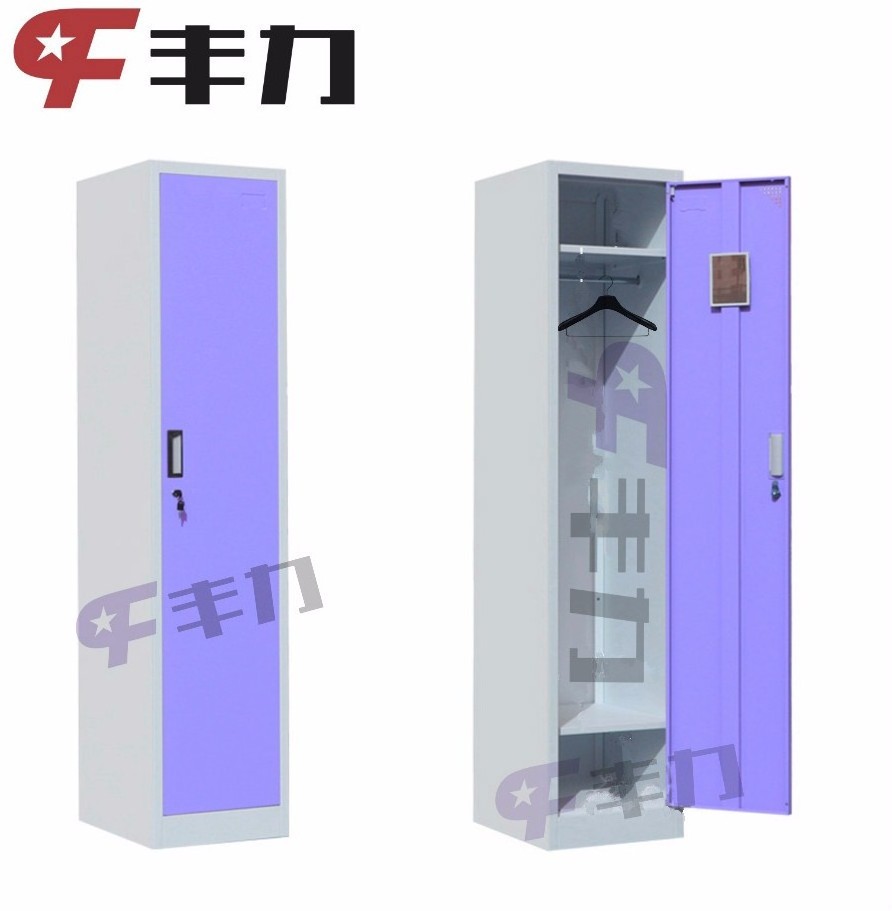 Single Door Steel Wardrobe Cabinet  stainless steel Clothes storage Locker one 1 door  Metal Wardrobe Closet